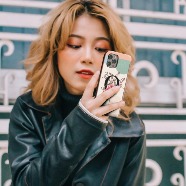 Funda Para iPhone Forma Botánica Boho Retro Con Nombre 1ª Capital O (Subido por el creador)