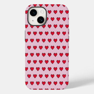 Funda Para iPhone 14 Forma cardíaca pixelada delgada