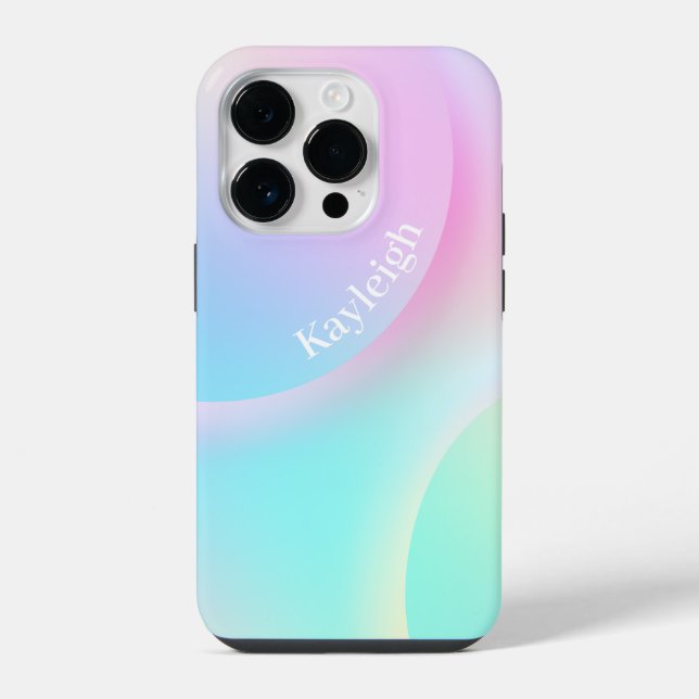 Funda Para iPhone Forma de gradiente de arcoíris pastel suave (Reverso )