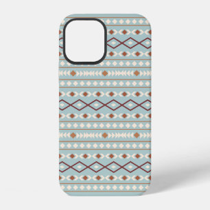 Funda Para iPhone 12 Formas aztecas Patrón Rusts Crema Verde azulado-Az