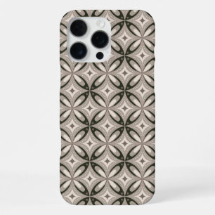 Funda Para iPhone 16 Pro Max Formas circulares retro beige y marrón