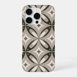 Funda Para iPhone 16 Pro Formas circulares retro beige y marrón