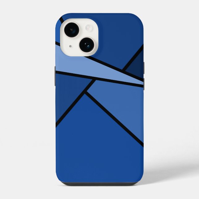 Funda Para iPhone Formas geométricas azules abstractas (Reverso )