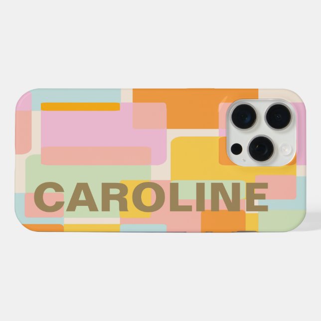Funda Para iPhone Formas geométricas pasteles modernas personalizada (Reverso Horizontal)
