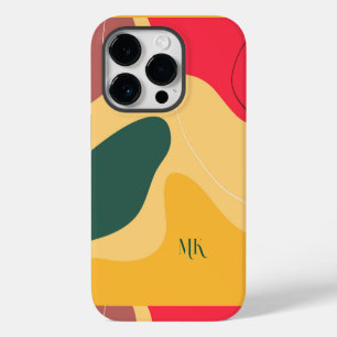 Funda Para iPhone 14 Pro Formas orgánicas abstractas coloridas de fondo