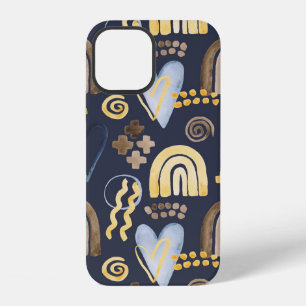 Funda Para iPhone 12 Formas orgánicas patrón ingenuo con arco iris, cor