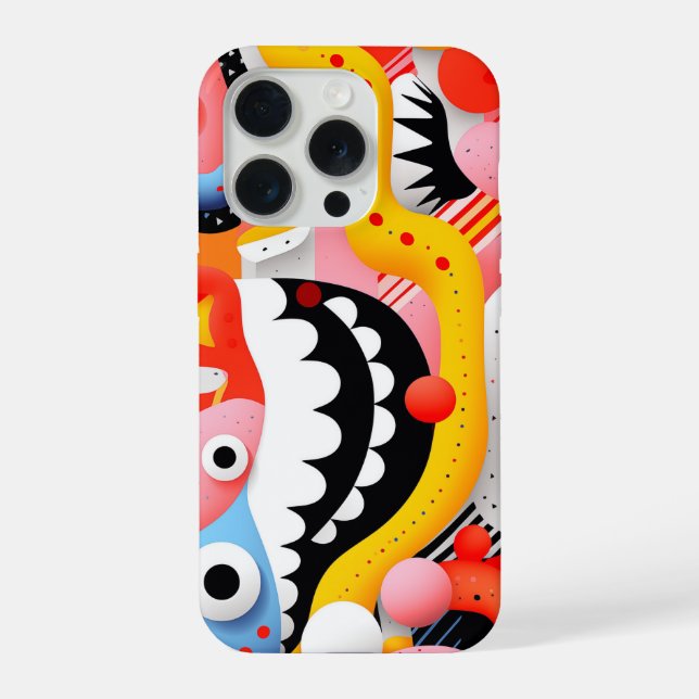 Funda Para iPhone Formas suaves con dientes y patrones (Reverso )
