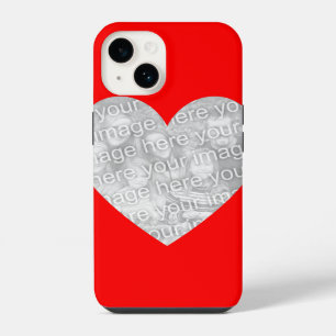 Funda Para iPhone 14 Foto con forma de corazón rojo