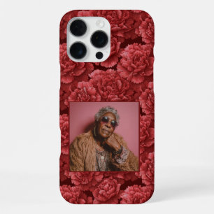 Funda Para iPhone 16 Pro Max Foto de flor de clavel, regalo para novia trendy
