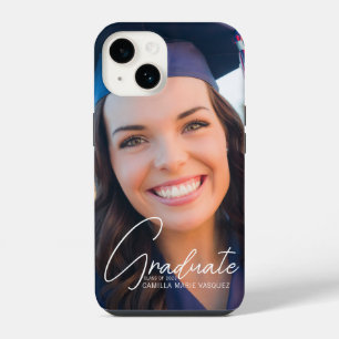 Funda Para iPhone 14 Foto de graduado trendy con escritura blanca Gradu