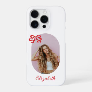 Funda Para iPhone 16 Pro Foto de Lazo Rojo Adorable