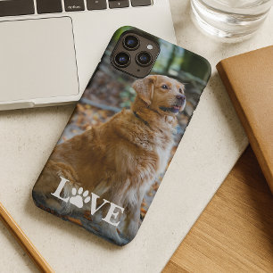 Funda Para iPhone 16 Pro Max Foto de Mejor Amigo Amor Corazón Huella de Pata Te
