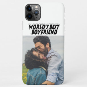 Funda Para iPhone 11Pro Max Foto de novio texto negro en 3d