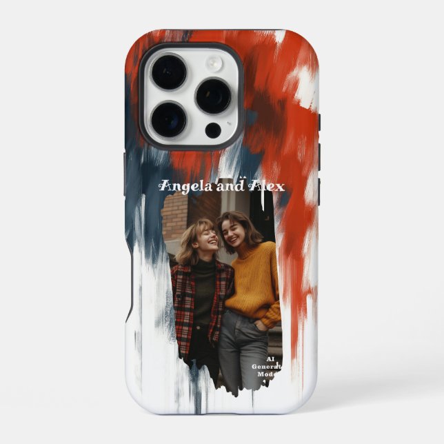 Funda Para iPhone Foto de pincelada (Reverso )