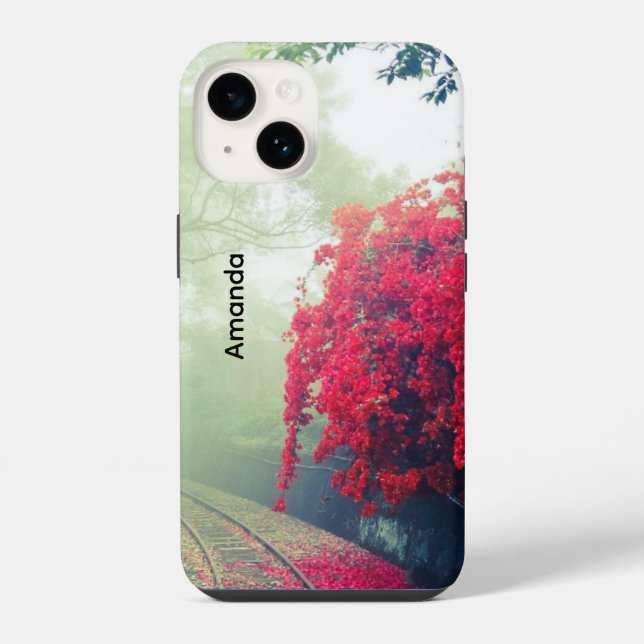 Funda Para iPhone Foto de vías de tren brumosas (Reverso )