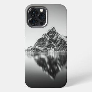 Funda Para iPhone 13 Pro Max Foto en blanco y negro de la montaña Lofoten