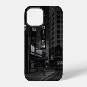 FUNDA PARA iPhone 12 FOTO EN ESCALA DE GRISES DEL LETRERO DEL PEARL DIN