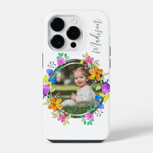 Funda Para iPhone 14 Pro Foto Floral Colorido Simple Moderno Personalizado