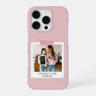 Funda Para iPhone 16 Pro Foto personalizada de la mejor mamá en rosa