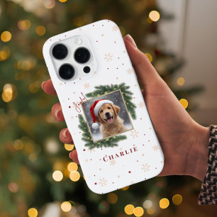 Funda Para iPhone 16 Pro Foto personalizada de mascota de Navidad – Día fes