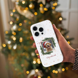 Funda Para iPhone 16 Pro Foto personalizada de mascota de Navidad – Día fes