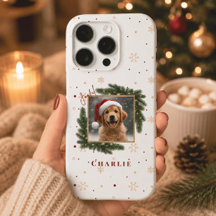 Funda Para iPhone 16 Pro Foto personalizada de mascota de Navidad – Día fes