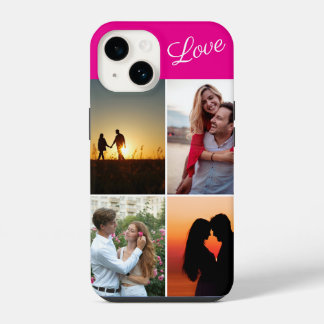 Funda Para iPhone 14 Foto Rosa Personalizada Pareja enamorada con estil