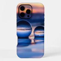 Foto Simple de Bola de Cristal con Atardecer Azul 