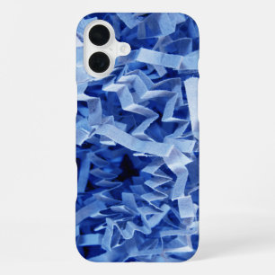 Funda Para iPhone 16 Plus Fotografía de papel picado arrugado azul