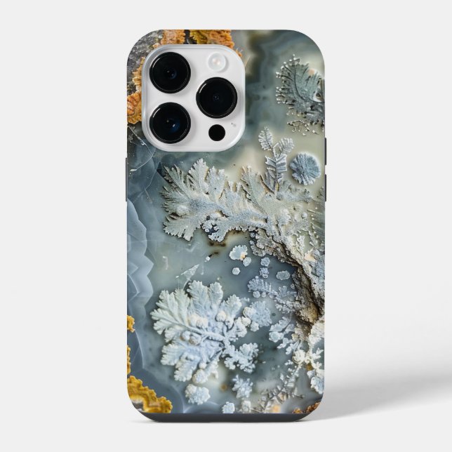 Funda Para iPhone Fotografía Macro de Cristales de Dendrita (Reverso )