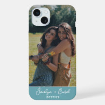 Fotografía personalizada de mejores amigos en azul