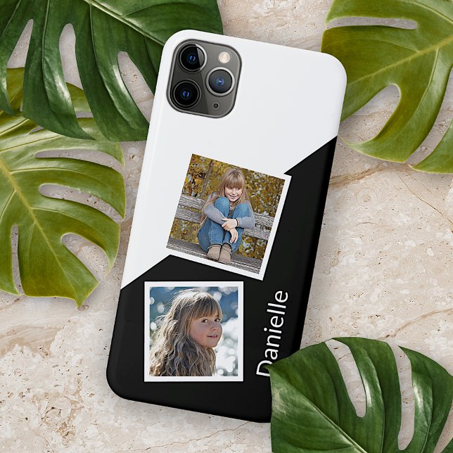 Funda Para iPhone Fotos de personalizados en blanco y negro geométri (Subido por el creador)