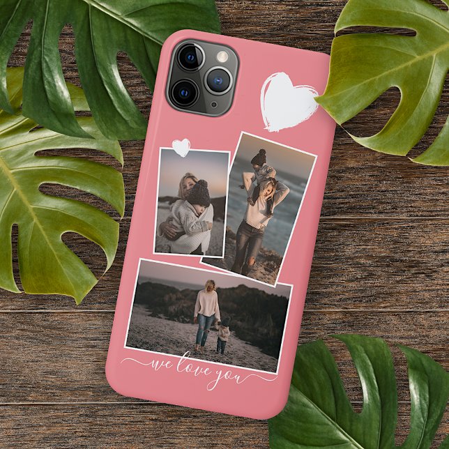Funda Para iPhone Fotos Divertidas Y Corazón En El Rubor Peach Rojo  (Subido por el creador)