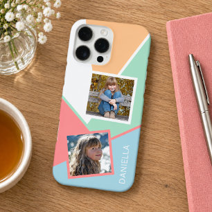 Funda Para iPhone 16 Pro Max Fotos familiares personalizadas en patrón de mosai