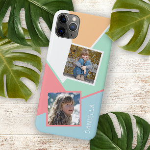 Funda Para iPhone 16 Pro Max Fotos familiares personalizadas en patrón de mosai
