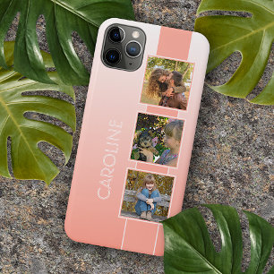 Funda Para iPhone 16 Pro Max Fotos personalizadas en coral ombre melocotón nara