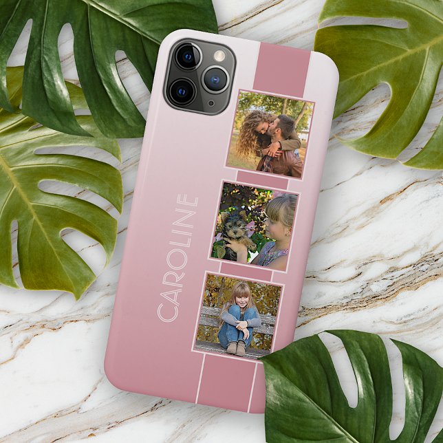 Funda Para iPhone Fotos personalizados En El Rosa Rosa Ombre Dusty R (Subido por el creador)