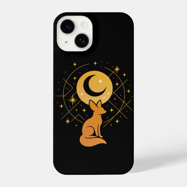 Funda Para iPhone Fox del Desierto Celeste - Luna y Estrellas Cósmic (Reverso )