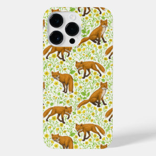 Funda Para iPhone 14 Pro Max Foxes y mariposas en blanco natural