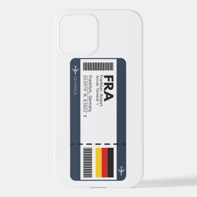 Funda Para iPhone FRA Frankfurt Boarding Pass - Alemania Ticket (Reverso )