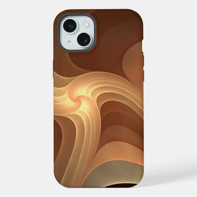 Funda Para iPhone Fractal abstracto marrón gradiente arremolinado (Reverso )