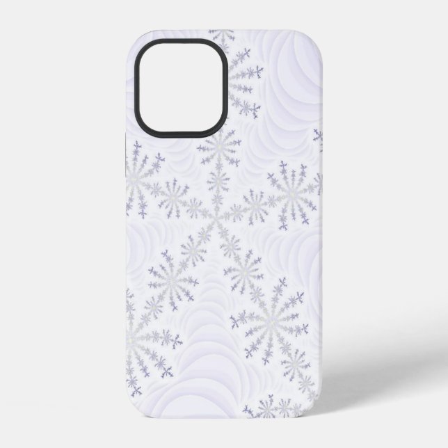 Funda Para iPhone Fractal de copo de nieve blanco (Reverso )