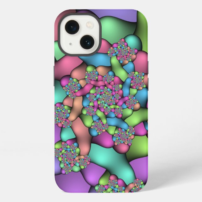 Funda Para iPhone Fractales coloridos (Reverso )