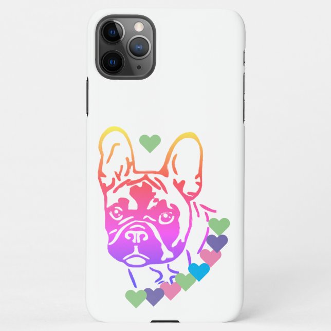 Funda Para iPhone französische Bulldogge mit Herzhalsband 11 Pro  (Reverso)