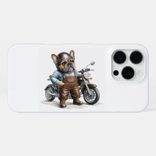 Funda Para iPhone französische Bulldogge Motorrad (Reverso Horizontal)