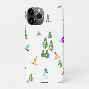Funda Para iPhone 11Pro Freeride Snowboarder Ilustracion Snowboarding