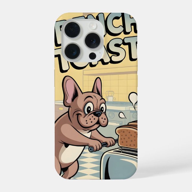 Funda Para iPhone French Bulldog Breakfast Cartoon Art (Reverso )