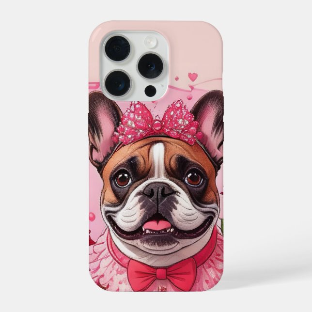 Funda Para iPhone French Bulldog enamorada (Reverso )
