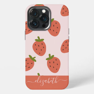 Funda Para iPhone 13 Pro Fresa de letra cursiva