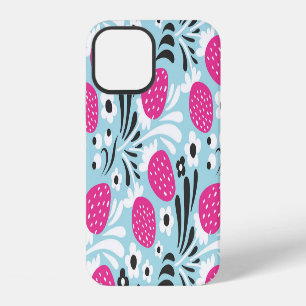 Funda Para iPhone 12 Fresa Floral: Costura de bayas rosadas sin fisuras